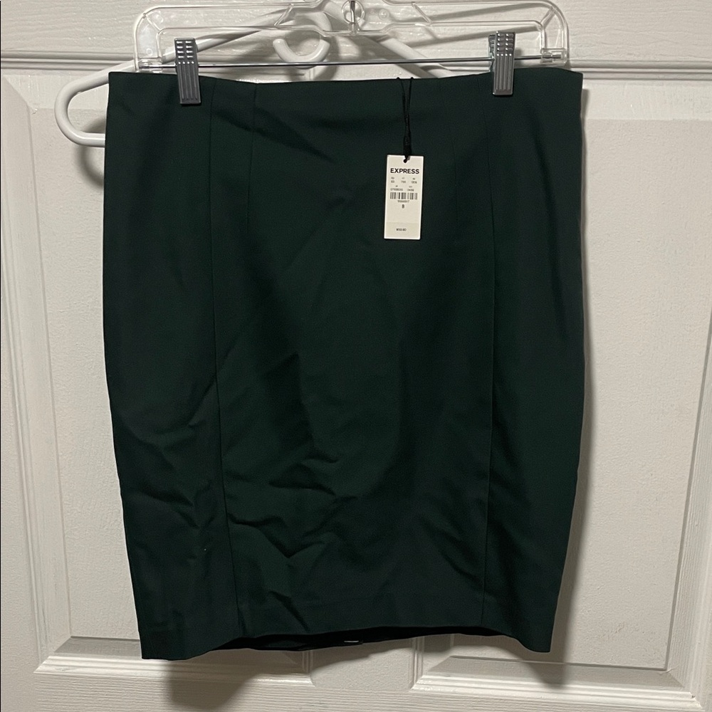 Express Dark Green Pencil Skirt